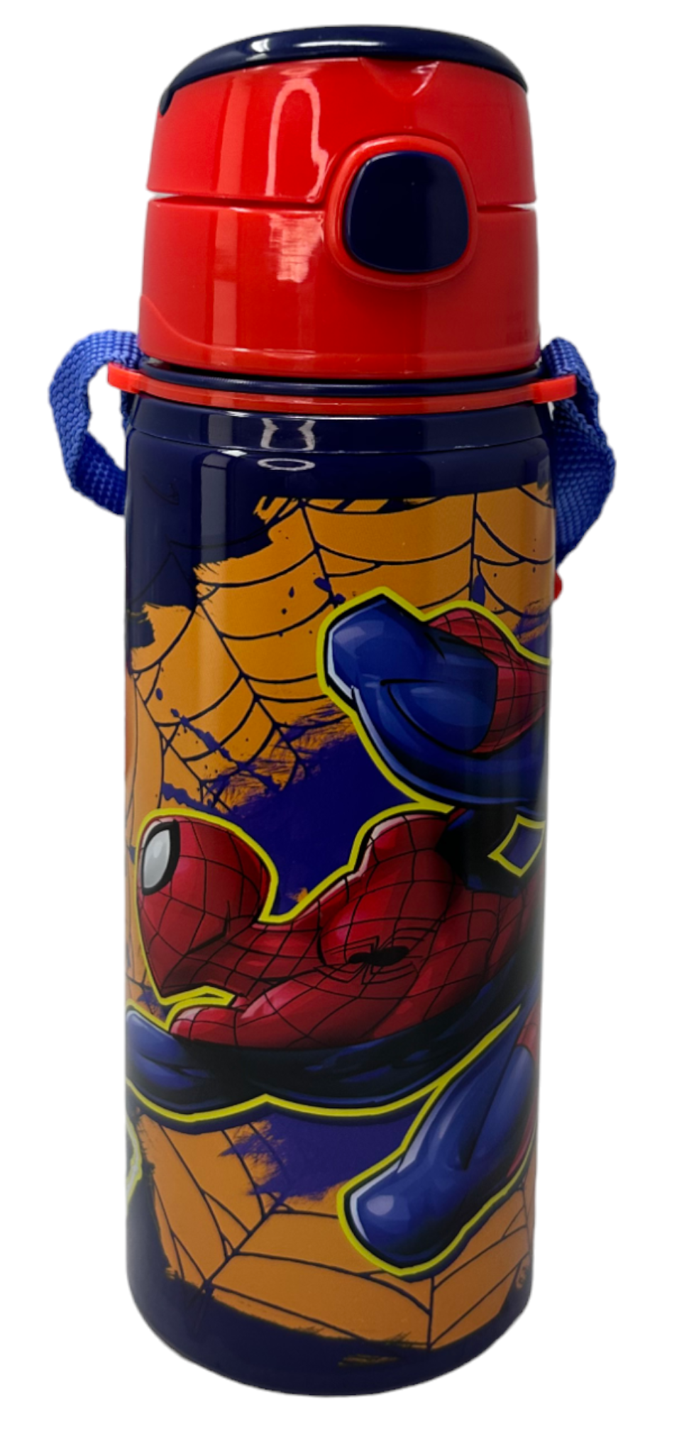 Borraccia in Alluminio con Cannuccia Spiderman MARVEL 600 Ml Apertura Automatica - Sp50073