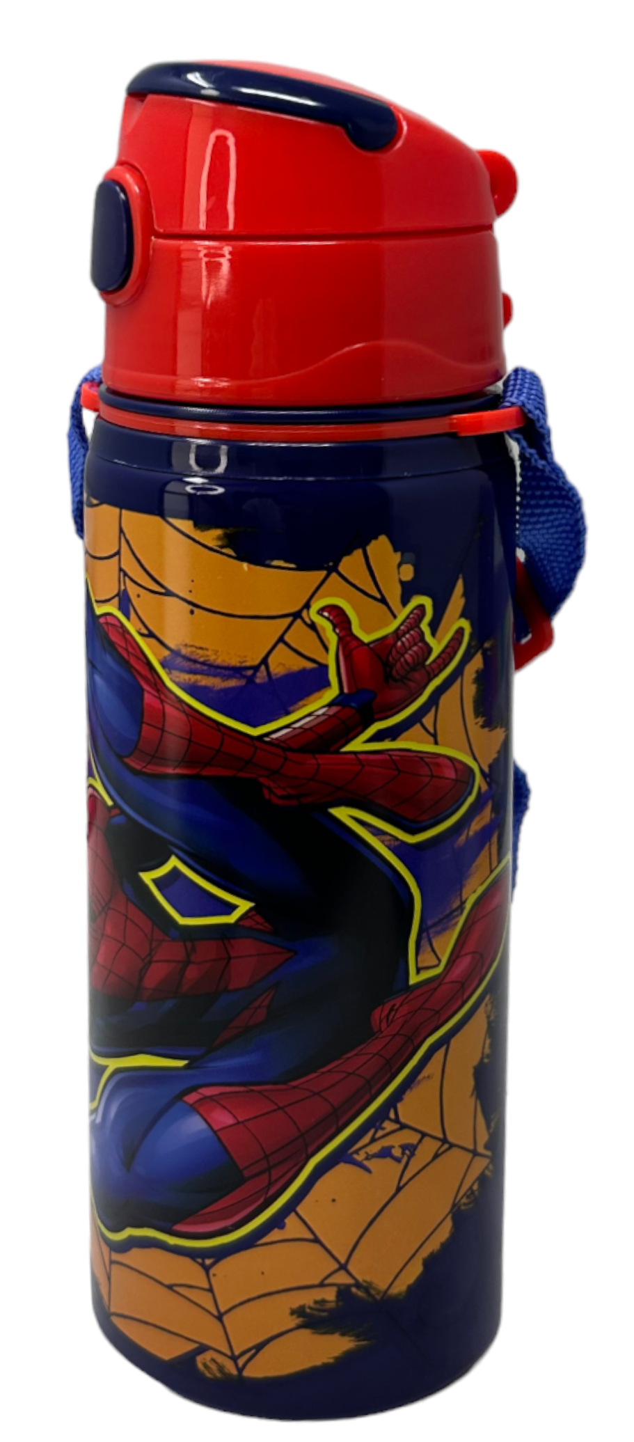 Borraccia in Alluminio con Cannuccia Spiderman MARVEL 600 Ml Apertura Automatica - Sp50073