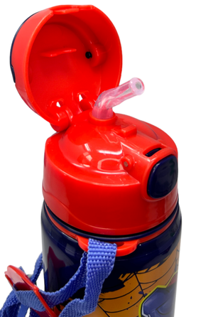 Borraccia in Alluminio con Cannuccia Spiderman MARVEL 600 Ml Apertura Automatica - Sp50073