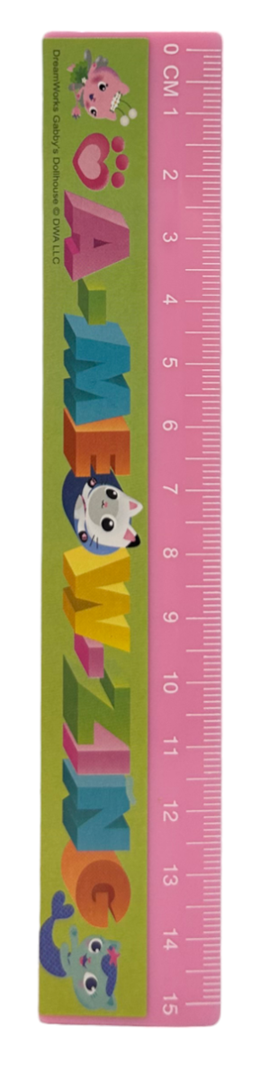 Set Cancelleria Gabby's Dollhouse 5 Pezzi Block Notes Matita Gomma Temperamatite e Righello - Gd00036