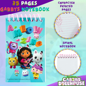 Set Cancelleria Gabby's Dollhouse 5 Pezzi Block Notes Matita Gomma Temperamatite e Righello - Gd00036