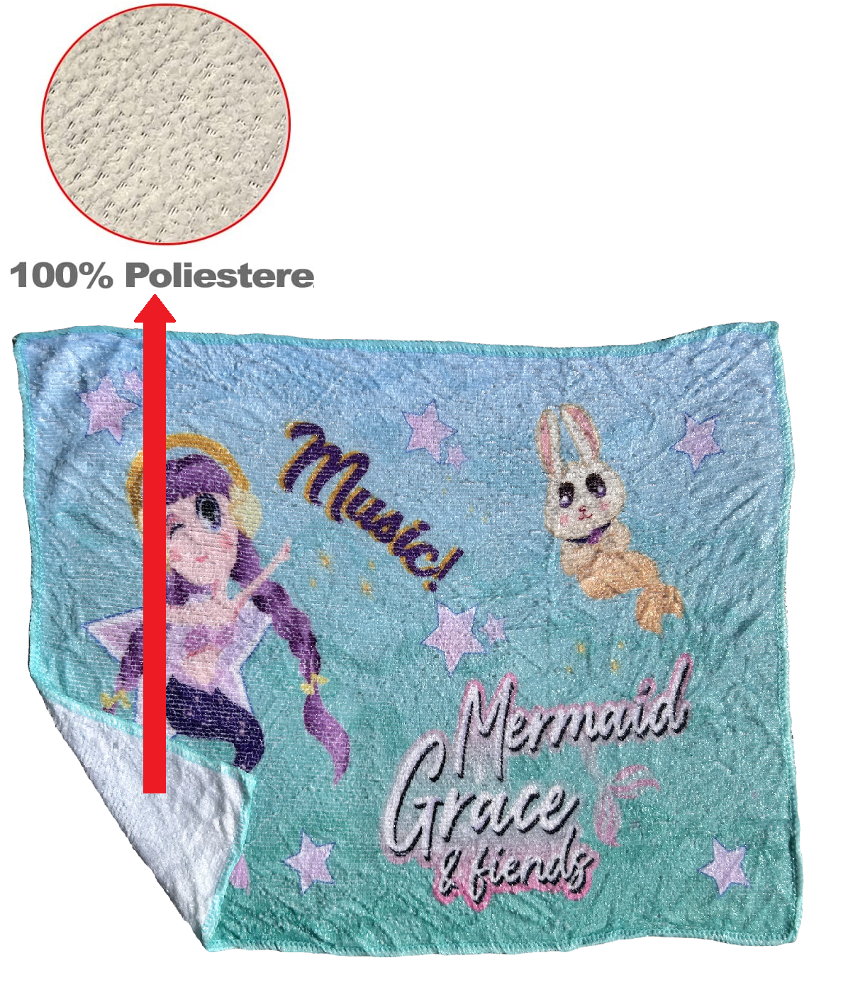 Tovaglietta Magica Sirene in Tessuto da Colazione Pranzo Cm.40x30 - Con0864-B