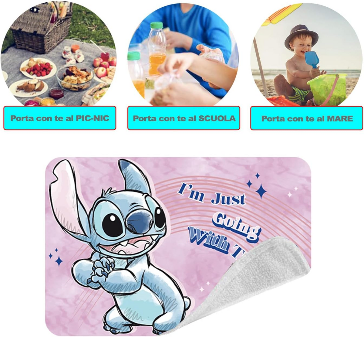 Tovaglietta Magica Stitch DISNEY in Tessuto da Colazione Pranzo Cm.40x30 - Lst0864-G