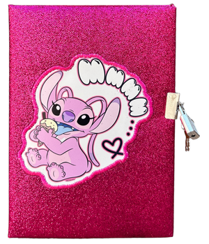 Diario Segreto Glitter Angel Stitch DISNEY con Penna Magica e Accessori con Confezione - Lst0824
