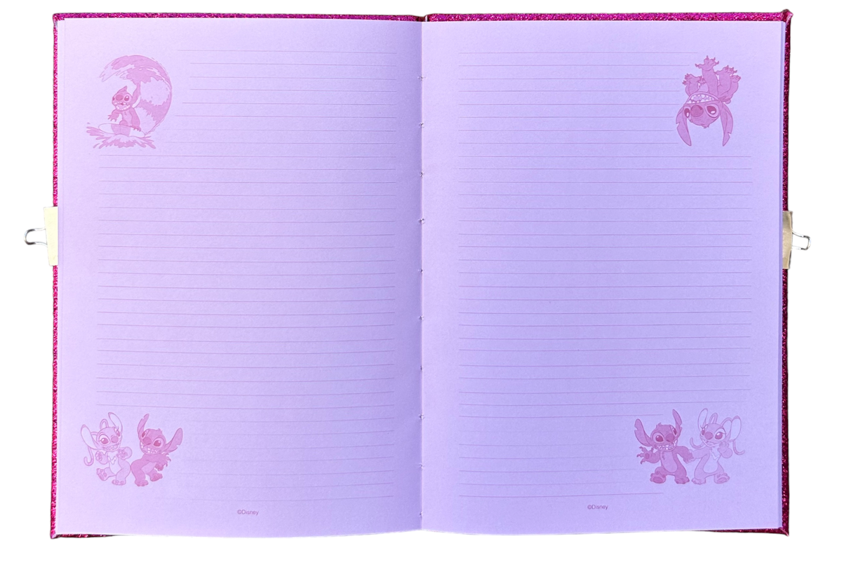 Diario Segreto Glitter Angel Stitch DISNEY con Penna Magica e Accessori con Confezione - Lst0824
