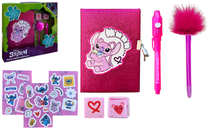 Diario Segreto Glitter Angel Stitch DISNEY con Penna Magica e Accessori con Confezione - Lst0824
