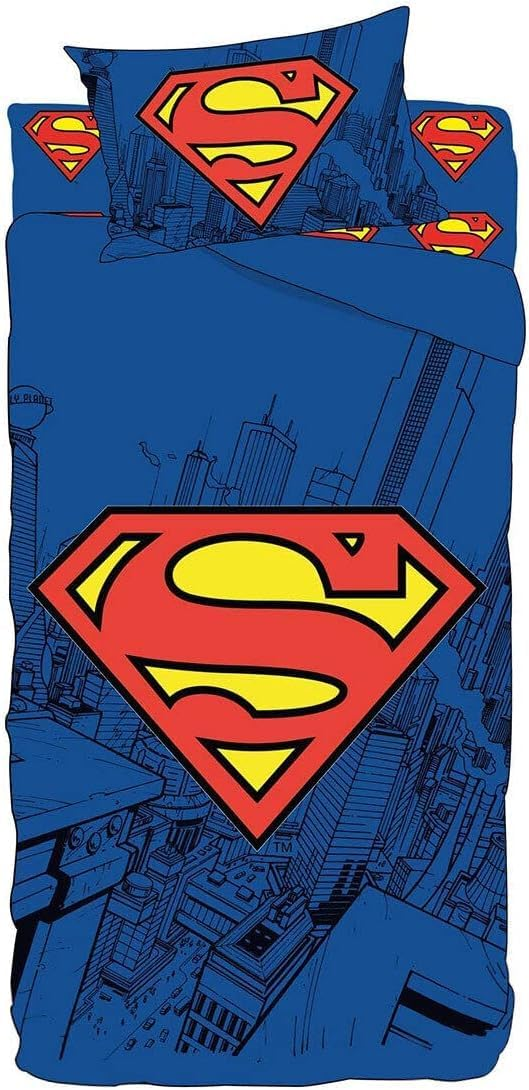 Completo Lenzuola Superman Sottolenzuola Lenzuola Federa Letto Singolo