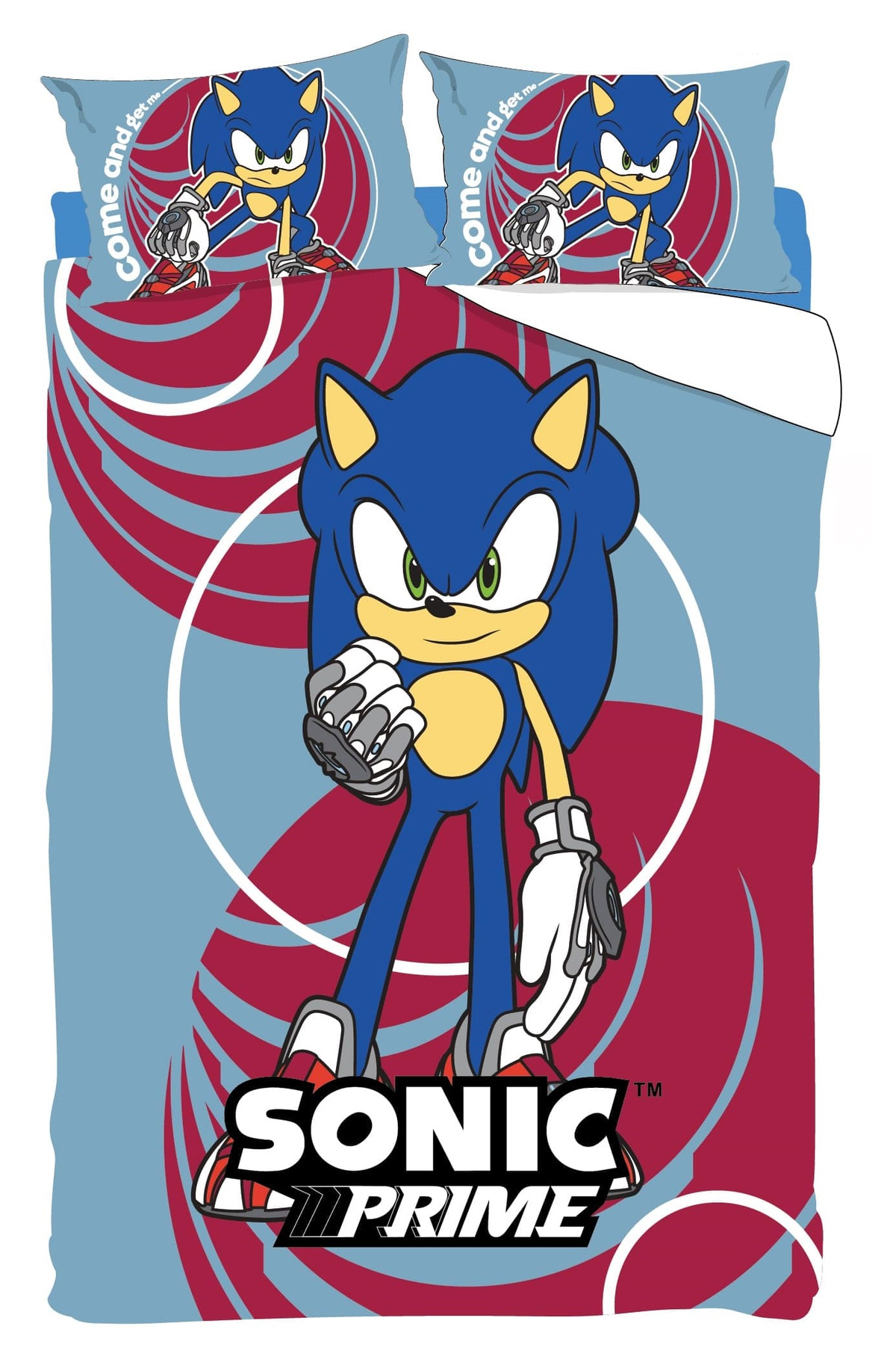 Completo Lenzuola 3 Pezzi Sonic per Letto una Piazza e Mezza Lenzuola in 100% Cotone