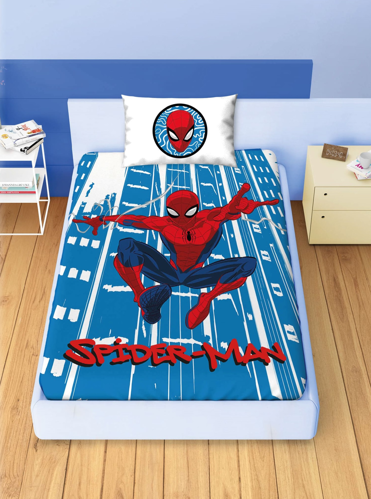 Completo Lenzuola 3 Pezzi Spiderman MARVEL per Letto una Piazza e Mezza Lenzuola in 100% Cotone