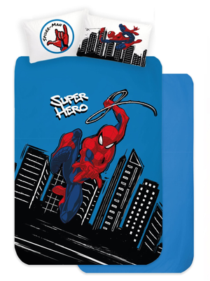 Completo Lenzuola 3 Pezzi Spiderman MARVEL per Letto una Piazza e Mezza Lenzuola in 100% Cotone