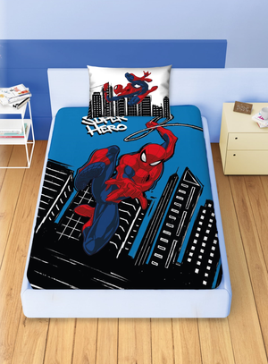 Completo Lenzuola 3 Pezzi Spiderman MARVEL per Letto una Piazza e Mezza Lenzuola in 100% Cotone