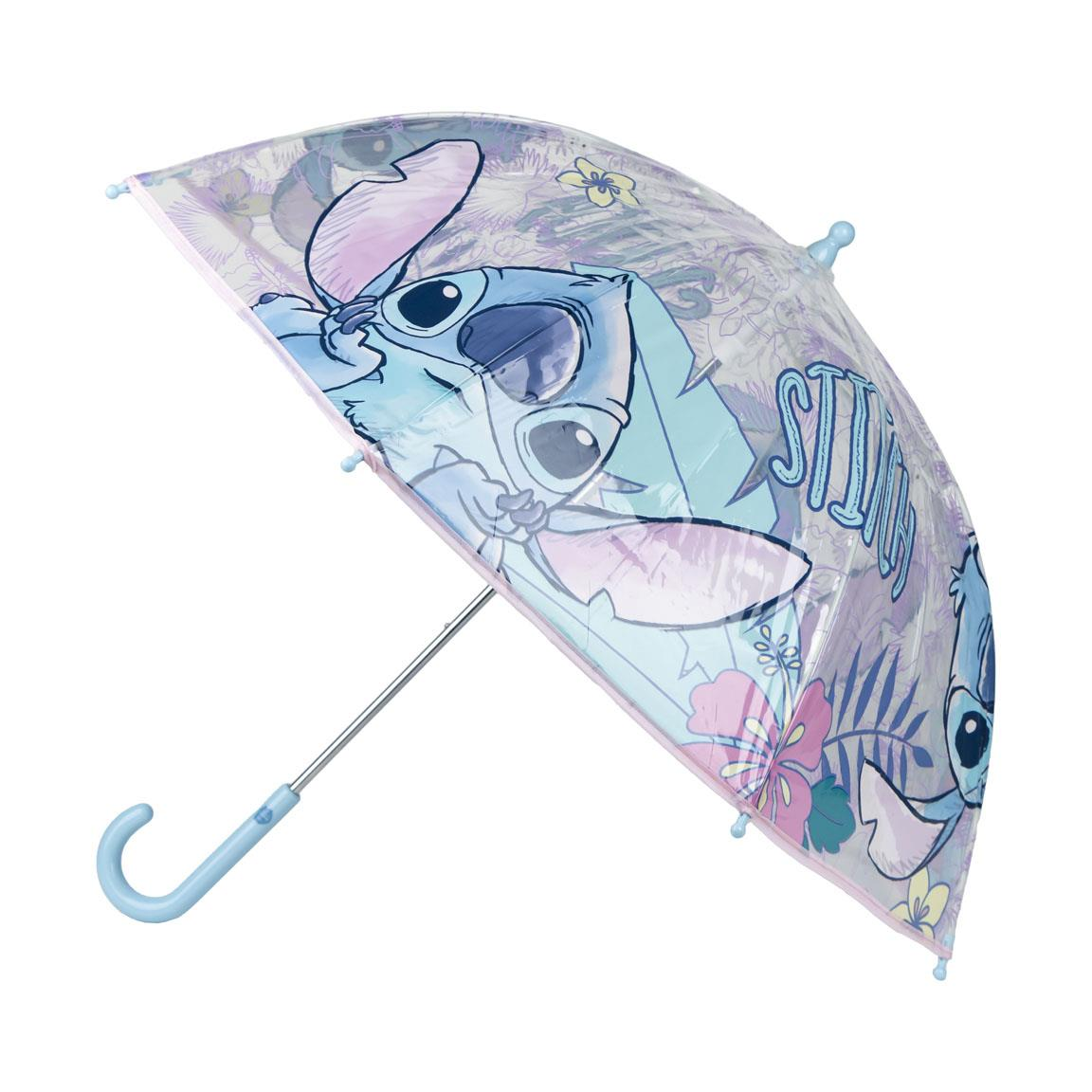 Ombrello Stitch DISNEY Trasparente Manuale 8 Raggi Bambino - 0804
