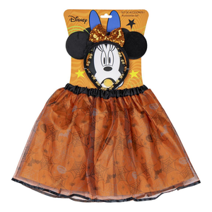 Set Travestimento Minnie DISNEY 3 Pezzi Gonna Cerchietto Collana Accessori Halloween  Bambina - 2671