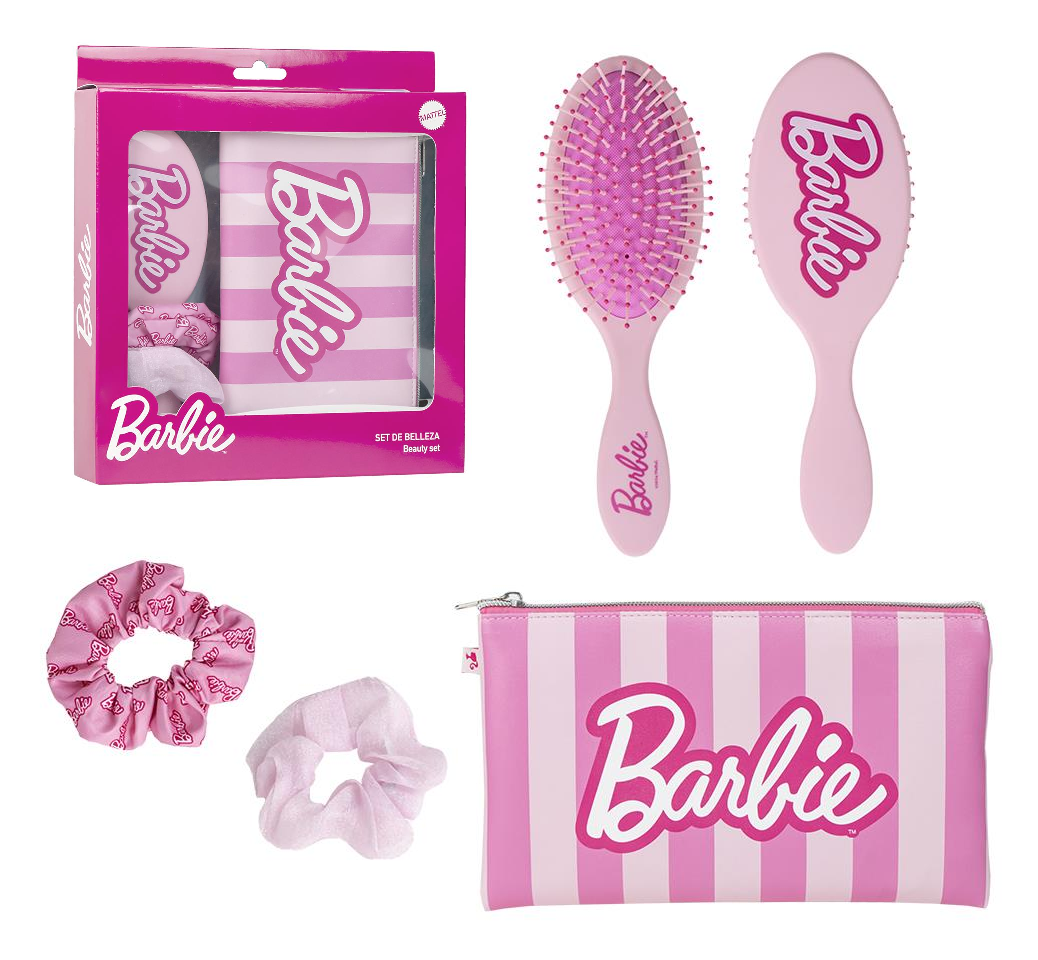 Set Accessori Caplli Barbie 4 Pezzi Spazzola Scrunchies Pochette - 2911