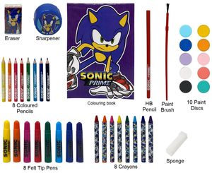 Colori Sonic Prime 52 Pezzi Kit Pennarelli Acquerelli e Pastelli Scatola con Cassetti - 2871