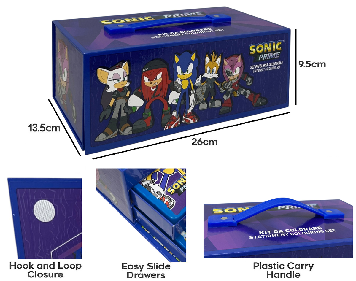 Colori Sonic Prime 52 Pezzi Kit Pennarelli Acquerelli e Pastelli Scatola con Cassetti - 2871
