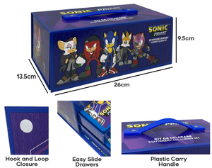 Colori Sonic Prime 52 Pezzi Kit Pennarelli Acquerelli e Pastelli Scatola con Cassetti - 2871