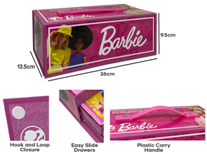 Colori Barbie Mattel 52 Pezzi Kit Pennarelli Acquerelli e Pastelli Scatola con Cassetti - 2872
