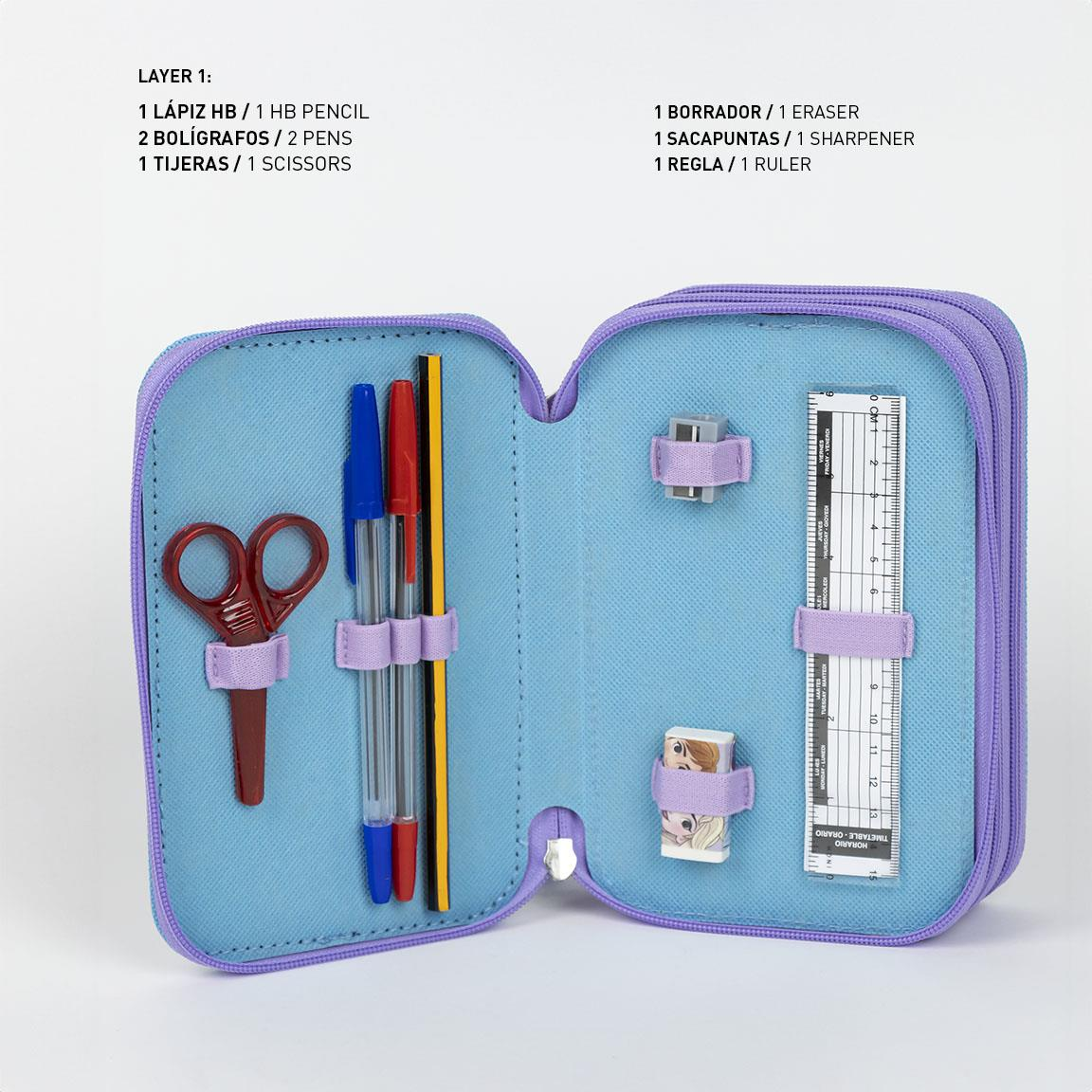 Astuccio Scuola Frozen DISNEY Multiscomparto 3 Zip Portacolori Giotto - 1296