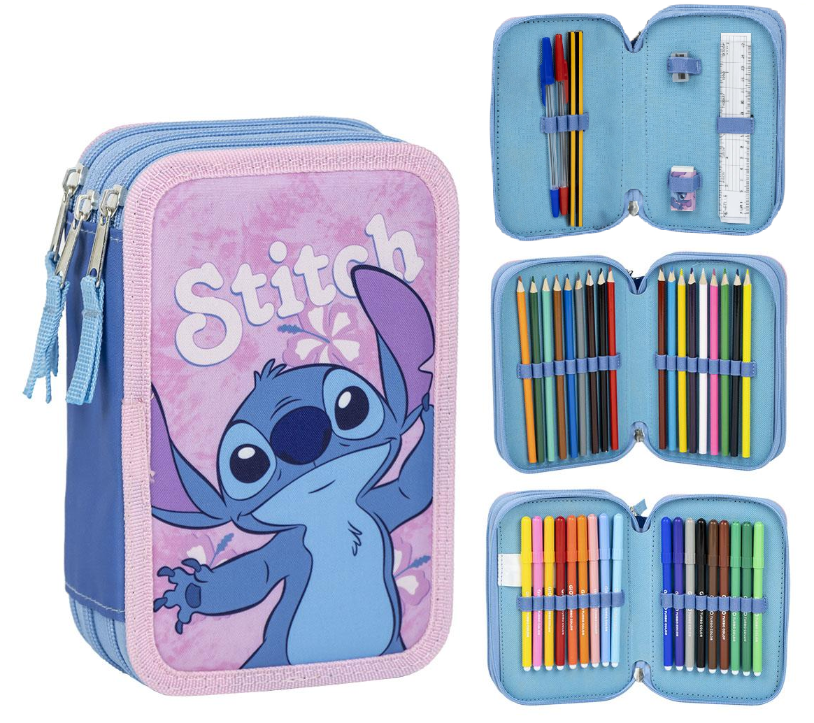 Astuccio Scuola Stitch DISNEY Multiscomparto 3 Zip Portacolori Giotto - 1261