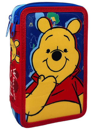 Astuccio 3 Zip Scuola Winnie the Pooh DISNEY Multiscomparto Portacolori Giotto - 1004e3253