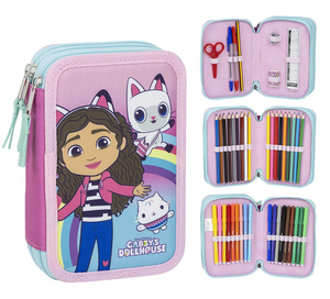 Astuccio Scuola Gabby's Dollhouse Multiscomparto 3 Zip Portacolori Giotto - 1262
