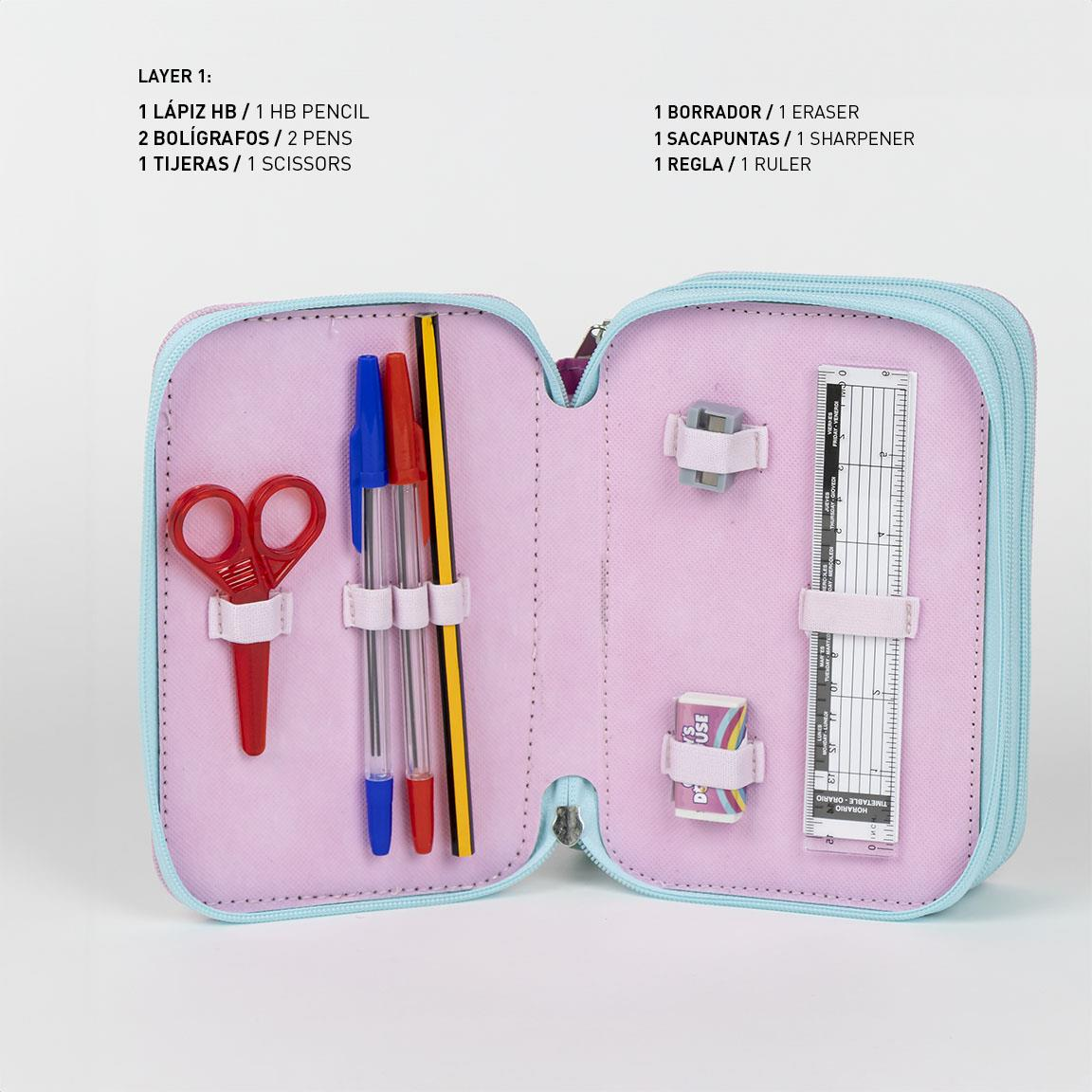 Astuccio Scuola Gabby's Dollhouse Multiscomparto 3 Zip Portacolori Giotto - 1262