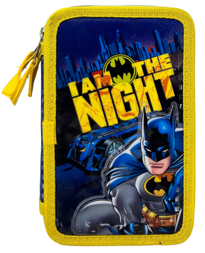 Astuccio Scuola 3d Batman DC Multiscomparto 3 Zip Portacolori Pennarelli Giotto - Ba0972