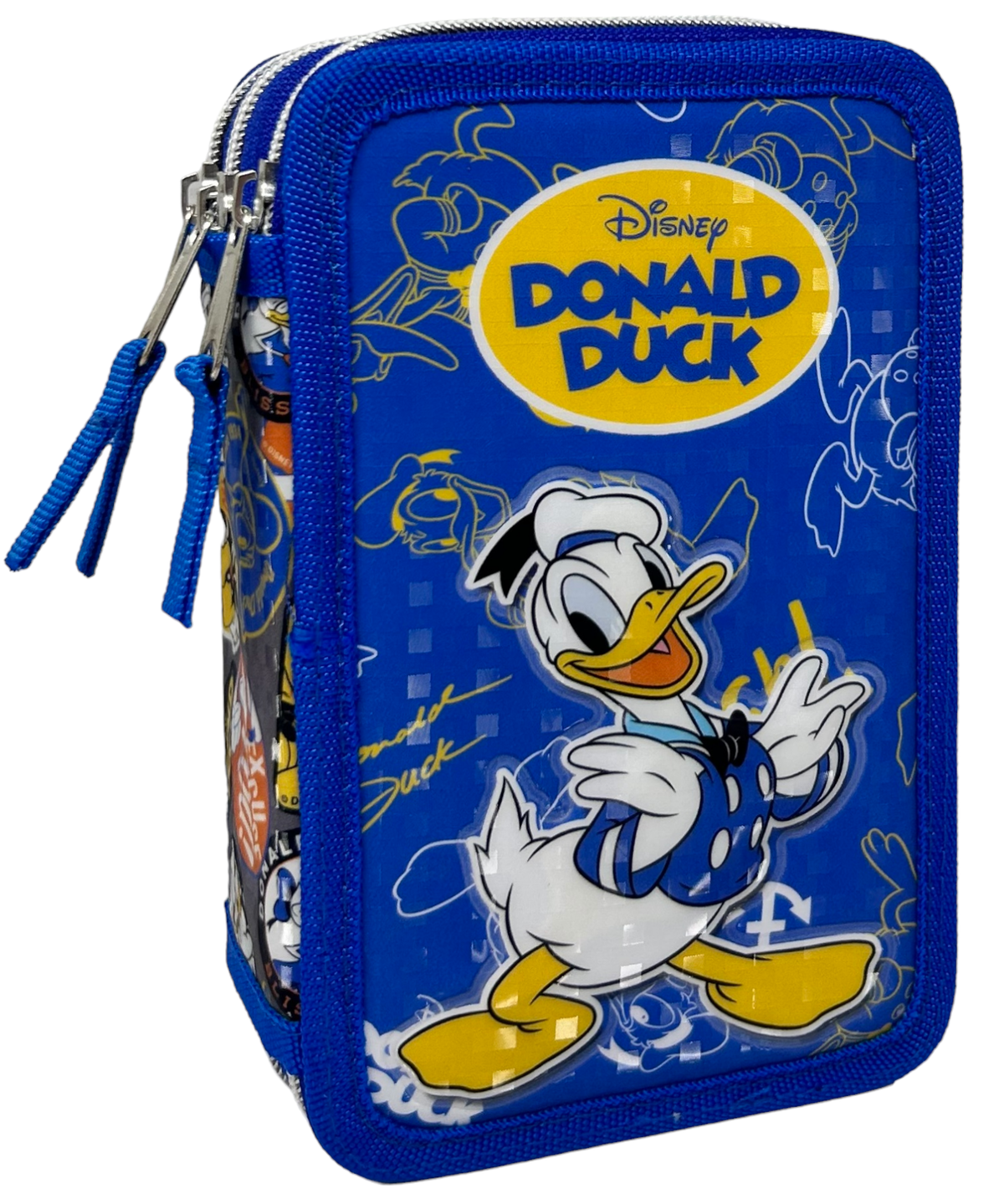 Astuccio Scuola 3d Paperino Donald DISNEY Multiscomparto 3 Zip Portacolori Pennarelli Giotto - Dd0972