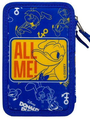 Astuccio Scuola 3d Paperino Donald DISNEY Multiscomparto 3 Zip Portacolori Pennarelli Giotto - Dd0972