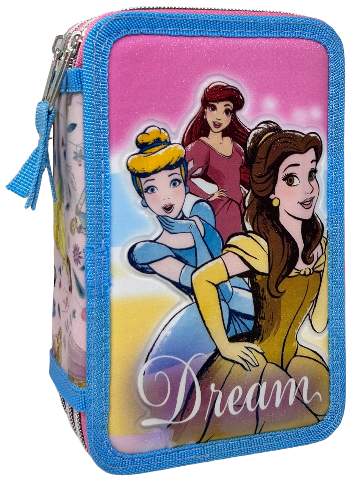 Astuccio Scuola 3d Principesse DISNEY Multiscomparto 3 Zip Portacolori Pennarelli Giotto - Pr0972