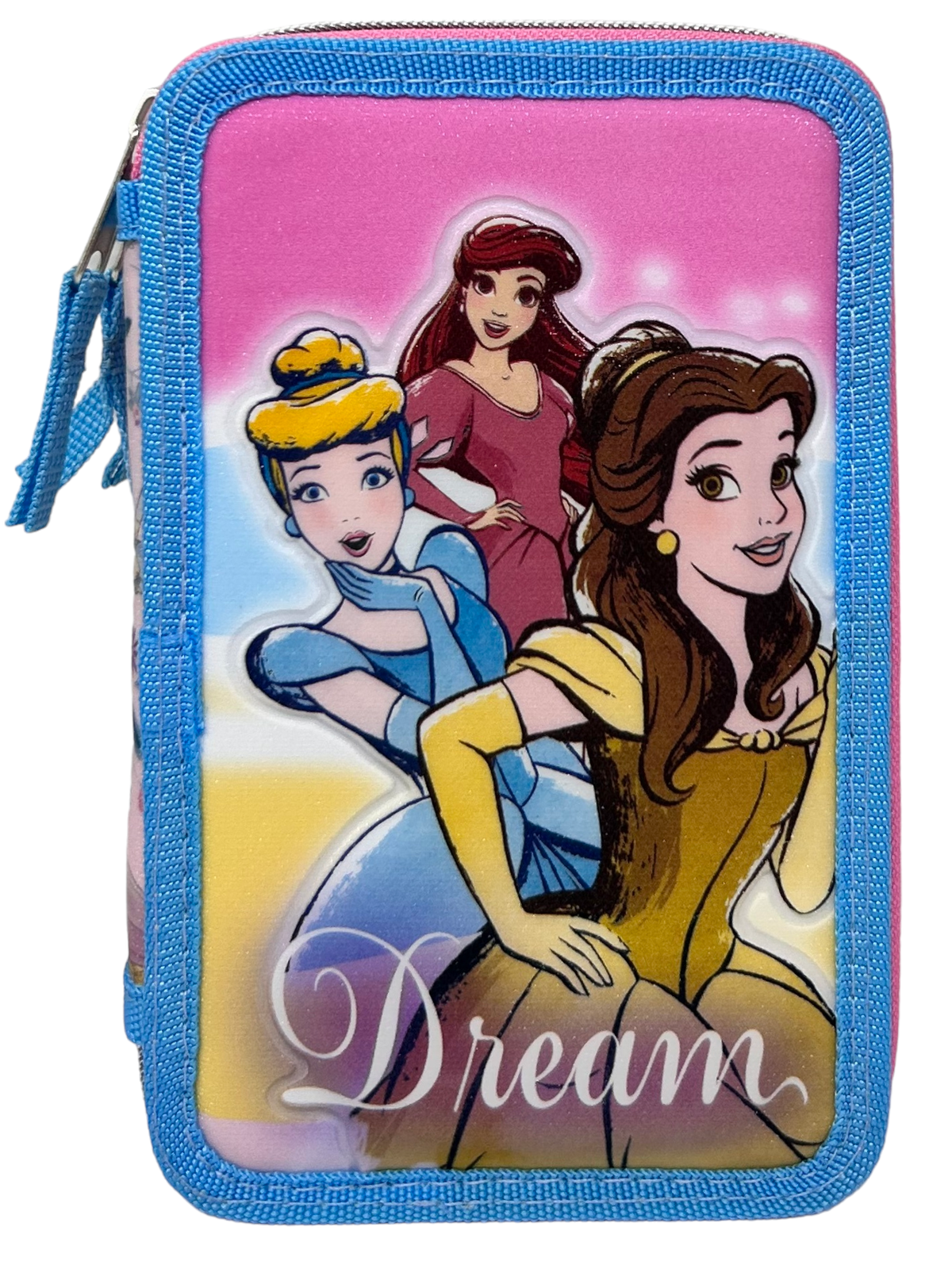 Astuccio Scuola 3d Principesse DISNEY Multiscomparto 3 Zip Portacolori Pennarelli Giotto - Pr0972