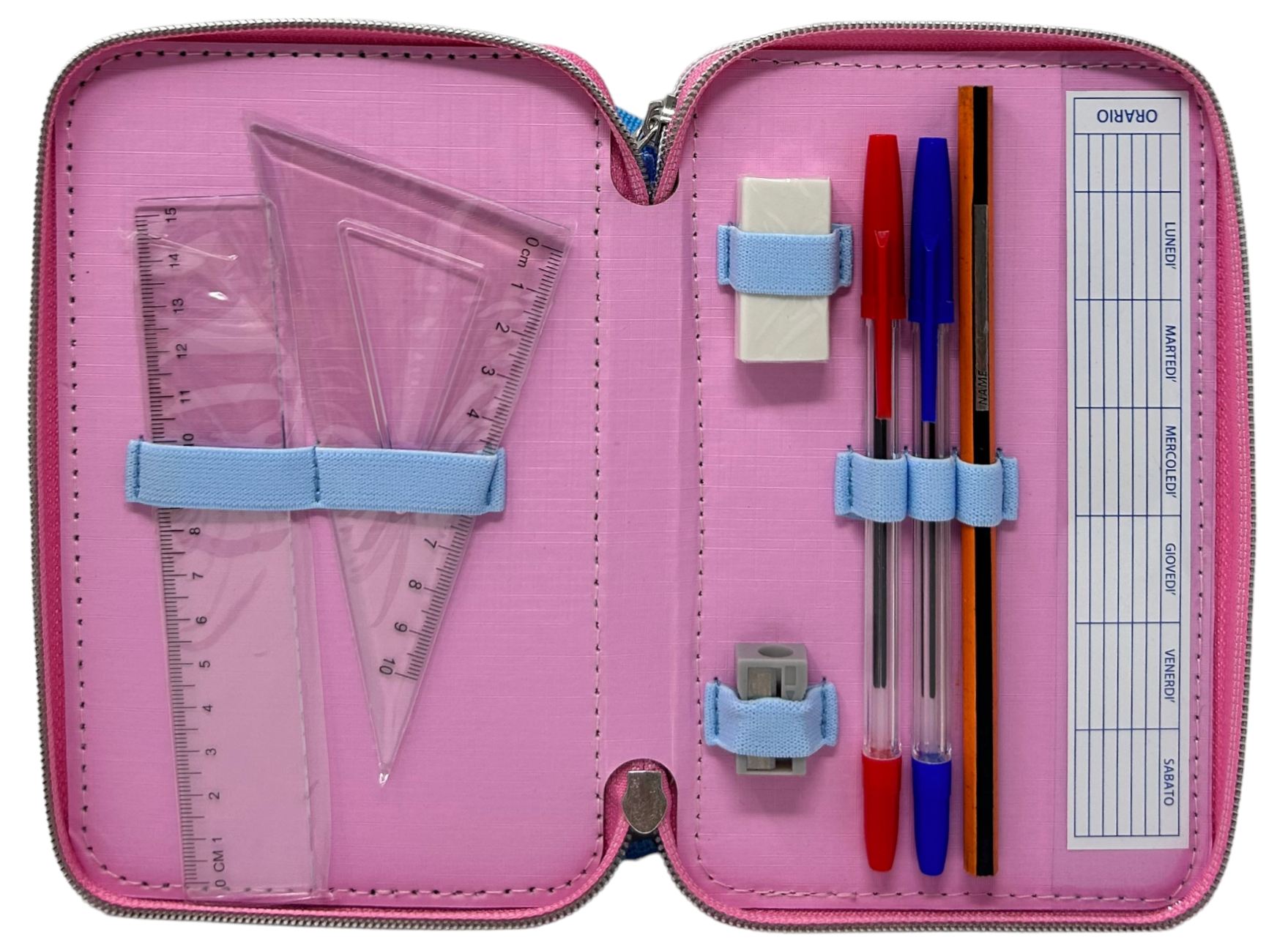 Astuccio Scuola 3d Principesse DISNEY Multiscomparto 3 Zip Portacolori Pennarelli Giotto - Pr0972
