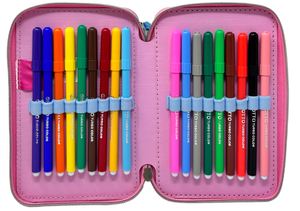 Astuccio Scuola 3d Principesse DISNEY Multiscomparto 3 Zip Portacolori Pennarelli Giotto - Pr0972