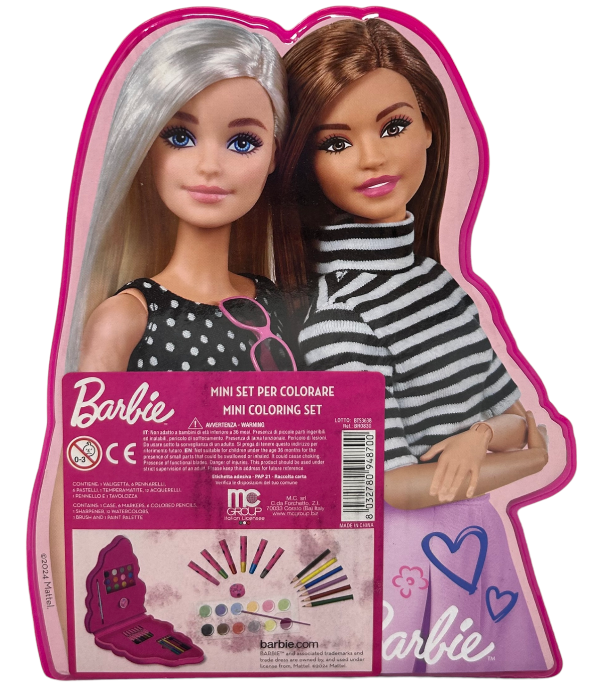 Mini Set per Colorare Barbie 26 Pezzi in Confezione Sagomata - Br0830