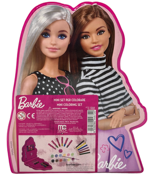 Mini Set per Colorare Barbie 26 Pezzi in Confezione Sagomata - Br0830