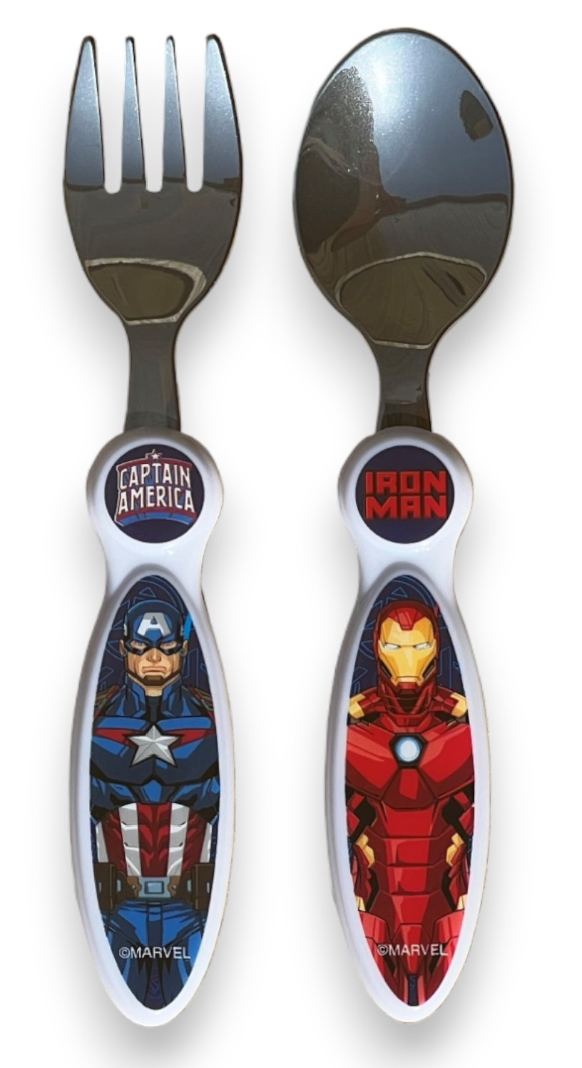 Posate Avengers MARVEL Forchetta e Cucchiaio in Acciaio Inossidabile Atossico - St74118