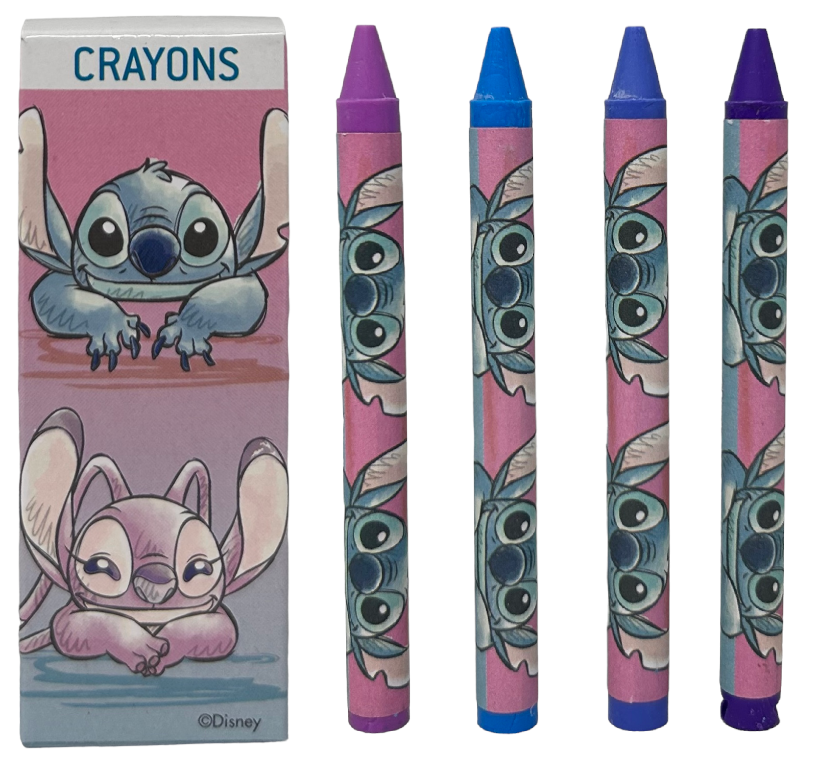 Set Cancelleria Stitch e Angel DISNEY 12 Pezzi Disegni Colori Stickers Timbri - St00028