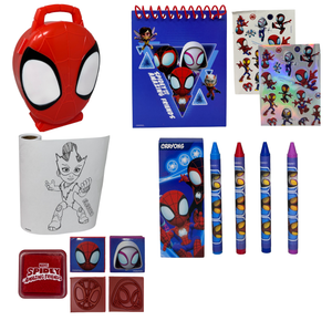 Set Cancelleria Spidey e i Suoi Fantastici Amici MARVEL 12 Pezzi Disegni Colori Stickers Timbri - Sp50068