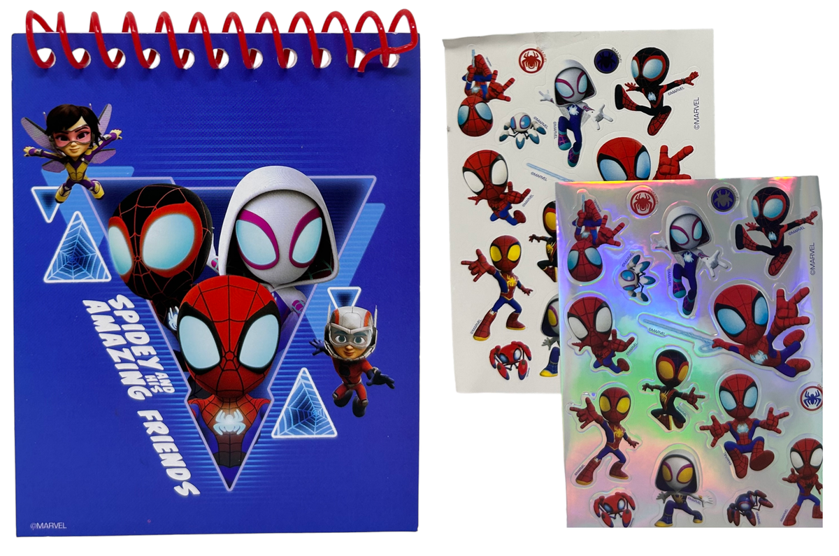 Set Cancelleria Spidey e i Suoi Fantastici Amici MARVEL 12 Pezzi Disegni Colori Stickers Timbri - Sp50068