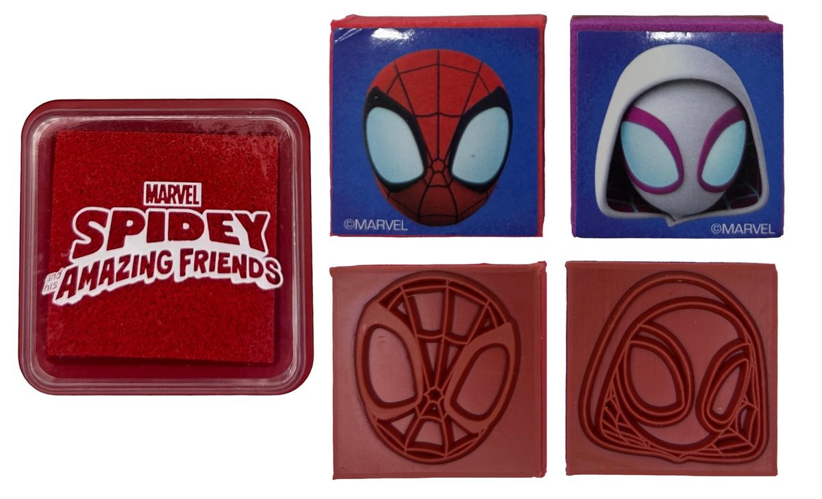Set Cancelleria Spidey e i Suoi Fantastici Amici MARVEL 12 Pezzi Disegni Colori Stickers Timbri - Sp50068