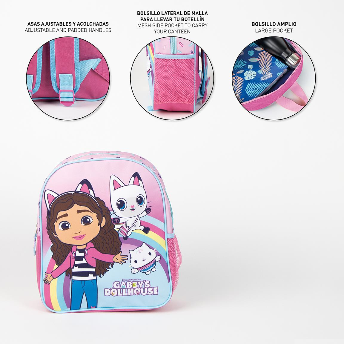 Zaino Asilo Gabby's Dollhouse Borsa 29 CM per Scuola Materna O da Passeggio- 5340