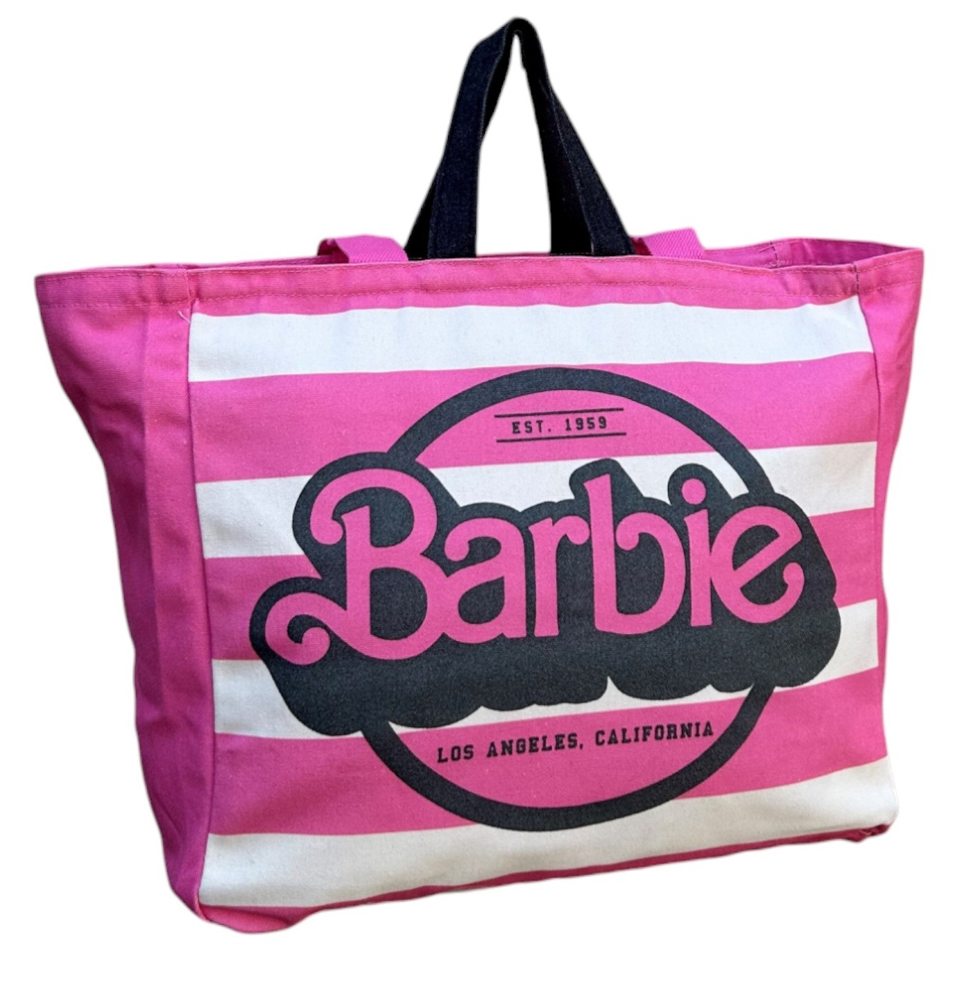 Borsa con Doppio Manico Barbie Shopper a Righe Borsa Mare Tempo Libero - B09192mc