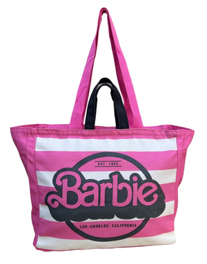 Borsa con Doppio Manico Barbie Shopper a Righe Borsa Mare Tempo Libero - B09192mc
