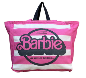 Borsa con Doppio Manico Barbie Shopper a Righe Borsa Mare Tempo Libero - B09192mc