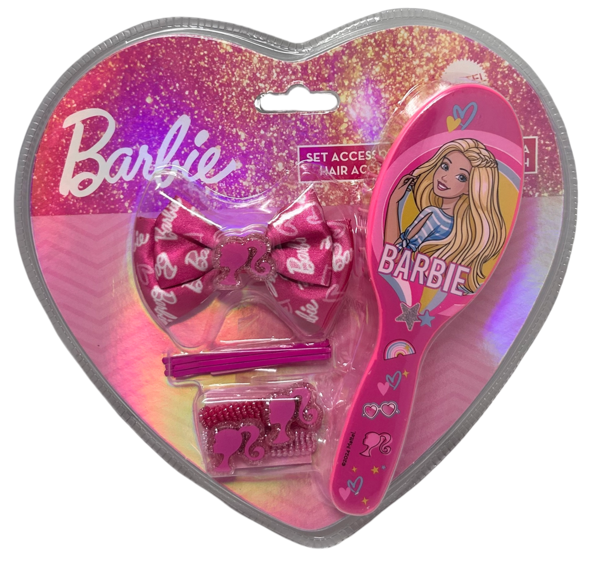 Set Accessori per Capelli Barbie 7 Pezzi Mini Spazzola Forcine Elastici Fermaglio - B09131mc