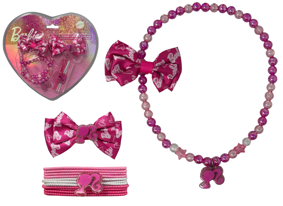 Set Accessori Capelli e Collana Barbie 14 Pezzi Elastici Fermaglio - B09132mc