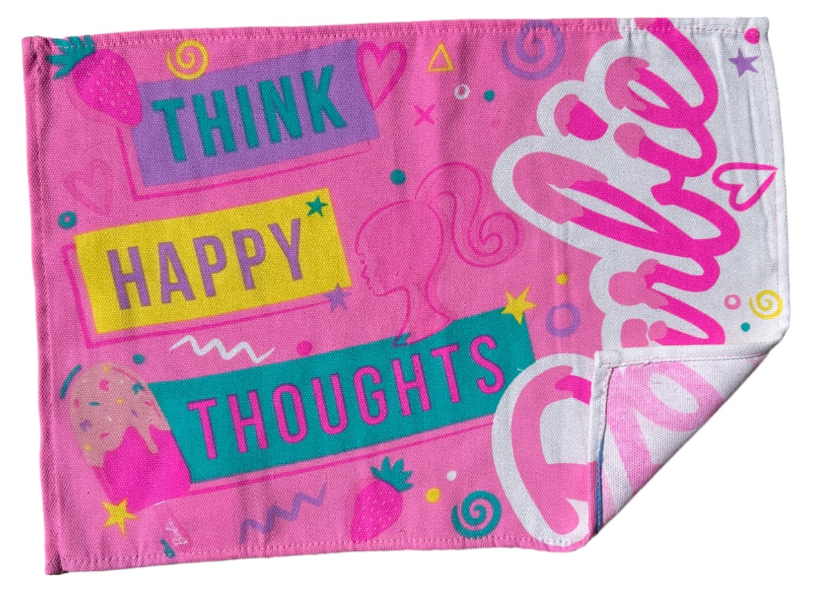 Tovaglietta Barbie Misto Cotone Lavabile Ripiegabile da Colazione Pranzo CM 45 X 32 - B09111mc