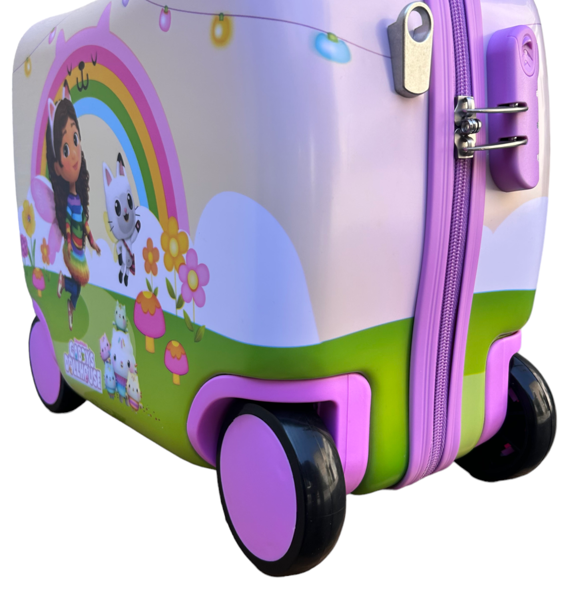 Trolley da Viaggio Cavalcabile Gabby's Dollhouse Valigia in ABS Trainabile con 4 Ruote - O06034mc