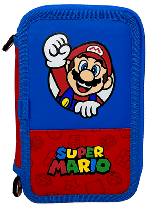 Astuccio 3 Zip Scuola Super Mario Multiscomparto Portacolori Giotto - 41210